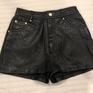 Leather shorts